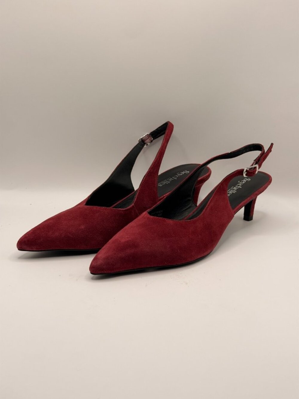 Seychelles Womens Red Leather Slingback Heel Sz 9